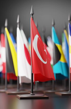 TURKEY NATIONAL FLAG ARTWORK ,TURKISH COLORS (3D RENDER)の写真素材