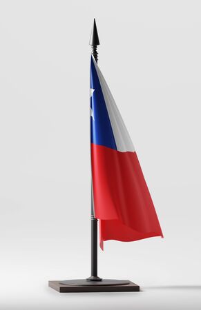 CHILE NATIONAL FLAG ARTWORK ,CHILEAN COLORS (3D RENDER)の写真素材