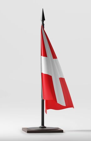 DENMARK NATIONAL FLAG ARTWORK ,DANISH COLORS (3D RENDER)の写真素材