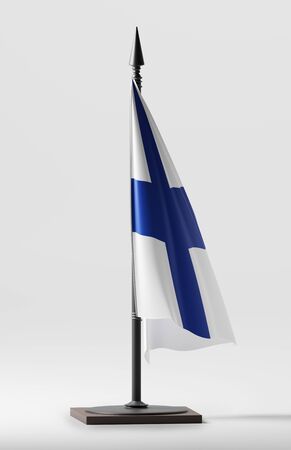 FINLAND NATIONAL FLAG ARTWORK ,FINNISH COLORS (3D RENDER)の写真素材