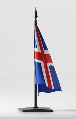 ICELAND NATIONAL FLAG ARTWORK ,ICELANDIC COLORS (3D RENDER)の写真素材