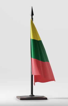LITHUANIA NATIONAL FLAG ARTWORK ,LITHUANIAN COLORS (3D RENDER)の写真素材