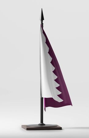 QATAR NATIONAL FLAG ARTWORK ,QATARI COLORS (3D RENDER)の写真素材