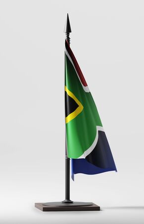SAFRICA NATIONAL FLAG ARTWORK ,SOUTH AFRICAN COLORS (3D RENDER)の写真素材