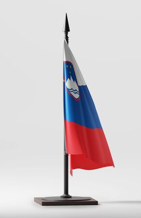 SLOVENIA NATIONAL FLAG ARTWORK ,SLOVENE COLORS (3D RENDER)の写真素材