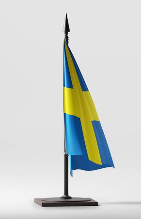 SWEDEN NATIONAL FLAG ARTWORK ,SWEDISH COLORS (3D RENDER)の写真素材