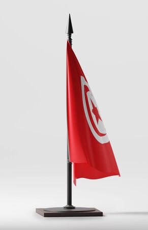 TUNISIA NATIONAL FLAG ARTWORK ,TUNISIAN COLORS (3D RENDER)の写真素材