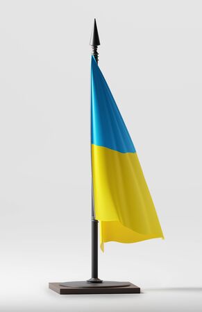 UKRAINE NATIONAL FLAG ARTWORK ,UKRAINIAN COLORS (3D RENDER)の写真素材