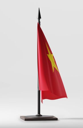 VIETNAM NATIONAL FLAG ARTWORK ,VIETNAMESE COLORS (3D RENDER)の写真素材