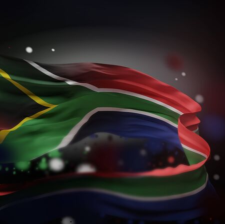 SAFRICA NATIONAL FLAG ARTWORK ,SOUTH AFRICAN COLORS (3D RENDER)の写真素材