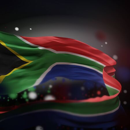 SAFRICA2 NATIONAL FLAG ARTWORK ,SOUTH AFRICAN COLORS (3D RENDER)の写真素材