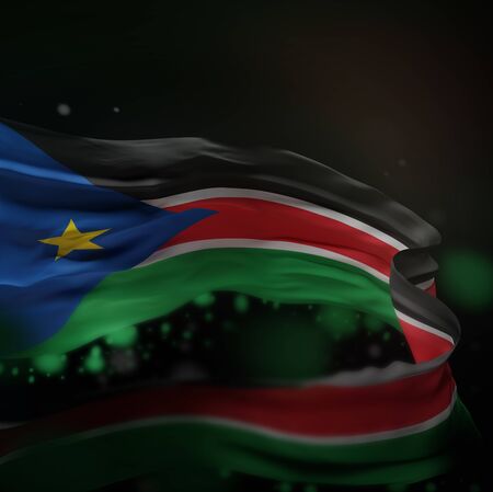 SOUTHSUDAN NATIONAL FLAG ARTWORK ,SOUTH SUDAN COLORS (3D RENDER)の写真素材