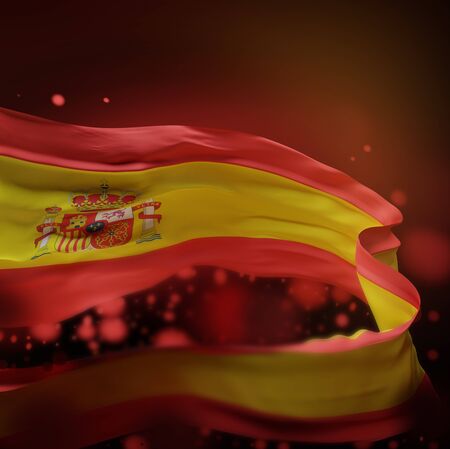 SPAIN NATIONAL FLAG ARTWORK ,SPANISH COLORS (3D RENDER)の写真素材
