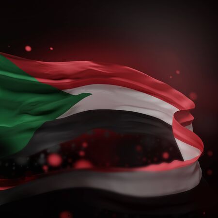 SUDAN NATIONAL FLAG ARTWORK ,SUDANESE COLORS (3D RENDER)の写真素材