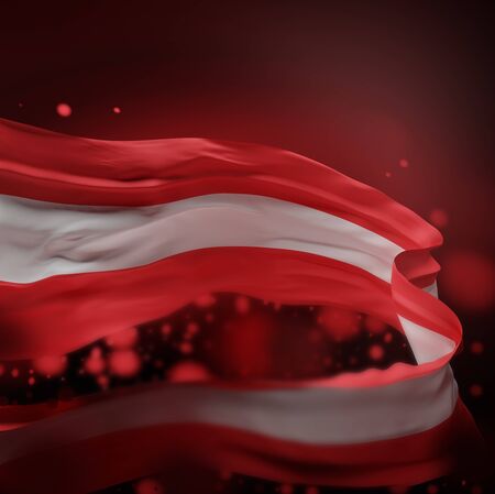 AUSTRIA NATIONAL FLAG ARTWORK ,AUSTRIAN COLORS (3D RENDER)の写真素材