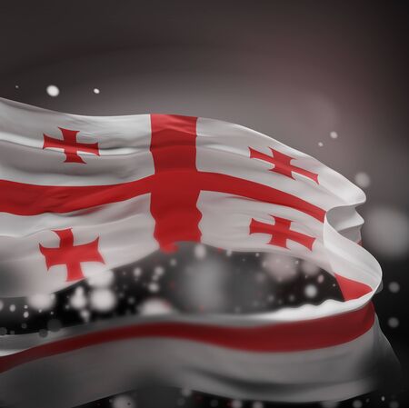 GEORGIA NATIONAL FLAG ARTWORK ,GEORGIAN COLORS (3D RENDER)の写真素材