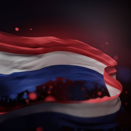 HOLLAND NATIONAL FLAG ARTWORK ,HOLLAND COLORS (3D RENDER)の写真素材