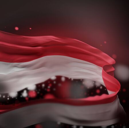 INDONESIA NATIONAL FLAG ARTWORK ,INDONESIAN COLORS (3D RENDER)の写真素材