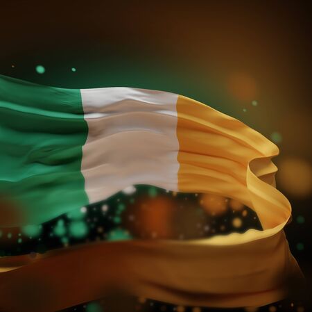 IRELAND NATIONAL FLAG ARTWORK ,IRISH COLORS (3D RENDER)の写真素材