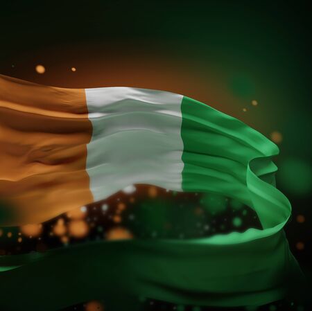 IVORY NATIONAL FLAG ARTWORK ,IVORY COAST COLORS (3D RENDER)の写真素材