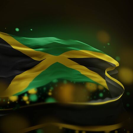 JAMAICA NATIONAL FLAG ARTWORK ,JAMAICAN COLORS (3D RENDER)の写真素材
