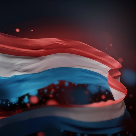 LUXEMBOURG NATIONAL FLAG ARTWORK ,LUXEMBOURGISH COLORS (3D RENDER)の写真素材