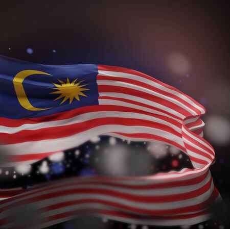 MALAYSIA NATIONAL FLAG ARTWORK ,MALAYSIAN COLORS (3D RENDER)の写真素材