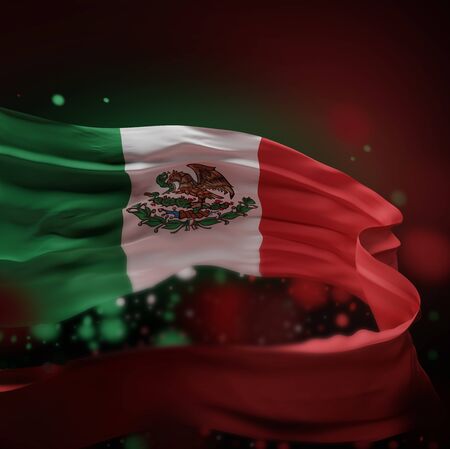 MEXICO NATIONAL FLAG ARTWORK ,MEXICAN COLORS (3D RENDER)の写真素材