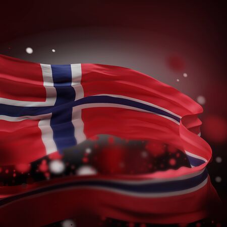 NORWAY NATIONAL FLAG ARTWORK ,NORWEGIAN COLORS (3D RENDER)の写真素材