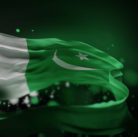 PAKISTAN NATIONAL FLAG ARTWORK ,PAKISTANI COLORS (3D RENDER)の写真素材