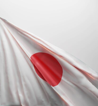 Japanese Flag, Japan National Colors Background  <<3D Rendering>>の写真素材