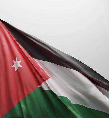 Jordanian Flag, Jordan National Colors Background  <<3D Rendering>>の写真素材