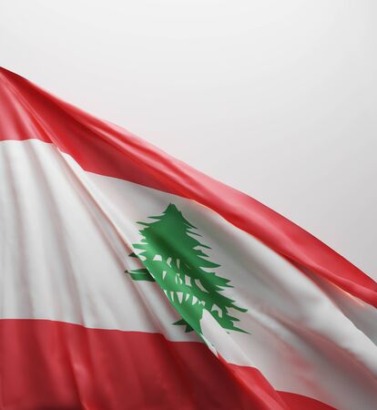 Lebanese Flag, Lebanon National Colors Background  <<3D Rendering>>の写真素材