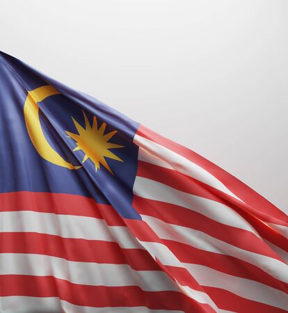 Malaysian Flag, Malaysia National Colors Background  <<3D Rendering>>の写真素材