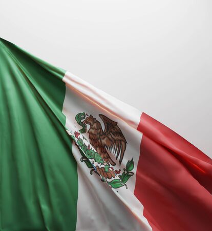 Mexican Flag, Mexico National Colors Background  <<3D Rendering>>の写真素材