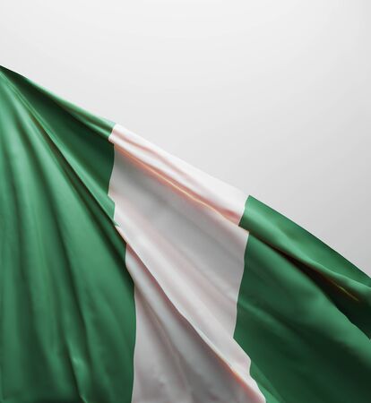 Nigerian Flag, Nigeria National Colors Background  <<3D Rendering>>の写真素材