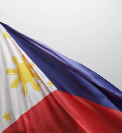 Filipino Flag, Philippines National Colors Background  <<3D Rendering>>の写真素材
