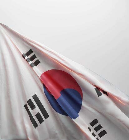 Korea Flag, South Korea National Colors Background  <<3D Rendering>>の写真素材