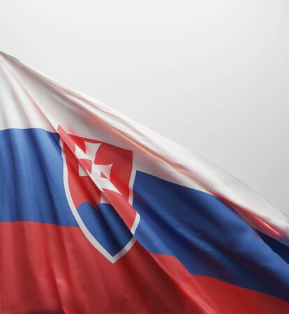 Slovak Flag, Slovakia National Colors Background  <<3D Rendering>>の写真素材