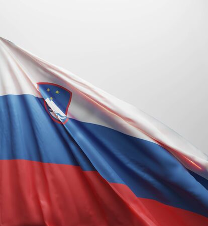 Slovene Flag, Slovenia National Colors Background  <<3D Rendering>>の写真素材