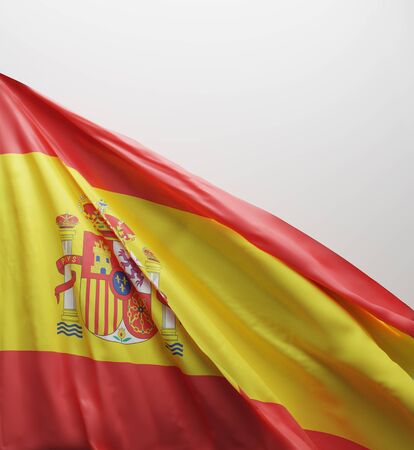 Spanish Flag, Spain National Colors Background  <<3D Rendering>>の写真素材