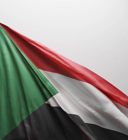 Sudanese Flag, Sudan National Colors Background  <<3D Rendering>>の写真素材