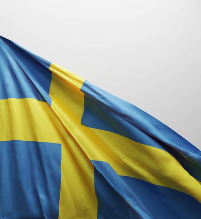 Swedish Flag, Sweden National Colors Background  <<3D Rendering>>の写真素材