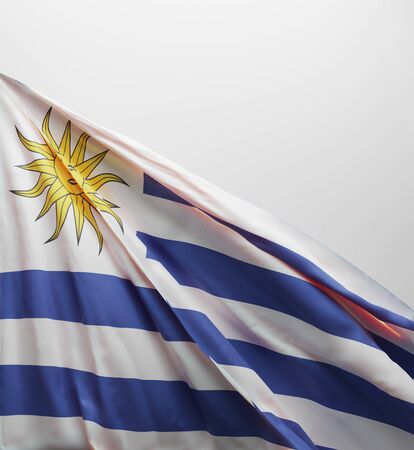 Uruguayan Flag, Uruguay National Colors Background  <<3D Rendering>>の写真素材