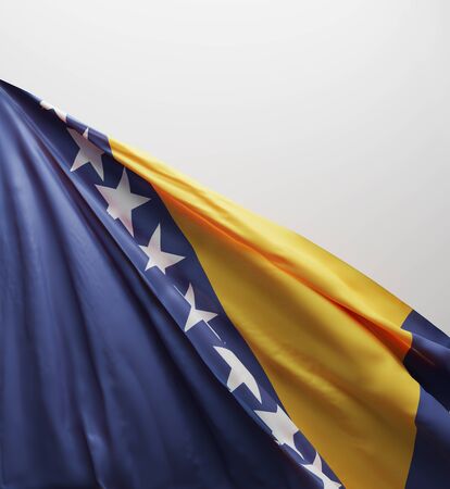  Bosnia And Herzegovina Flag, Bosnia National Colors Background  <<3D Rendering>>の写真素材