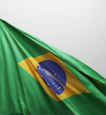 Brazilian Flag, Brazil National Colors Background  <<3D Rendering>>の写真素材