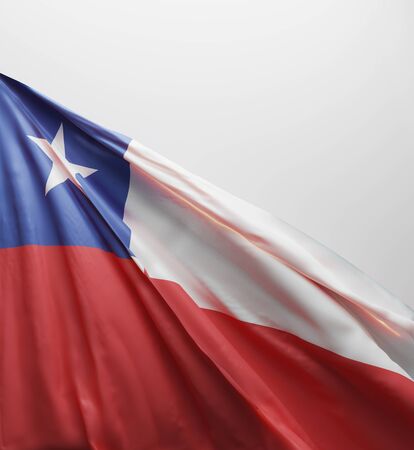 Chilean Flag, Chile National Colors Background  <<3D Rendering>>の写真素材