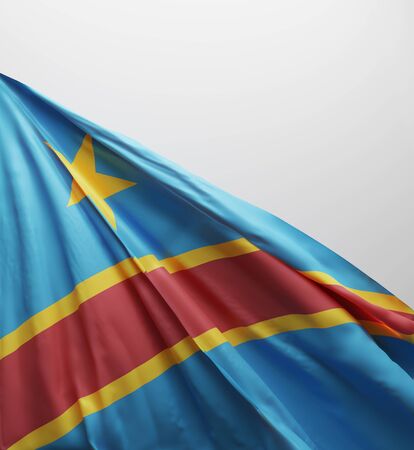  Democratic Republic Of The Congo Flag, Congo National Colors Background  <<3D Rendering>>の写真素材
