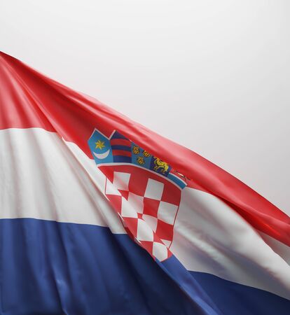 Croatian Flag, Croatia National Colors Background  <<3D Rendering>>の写真素材
