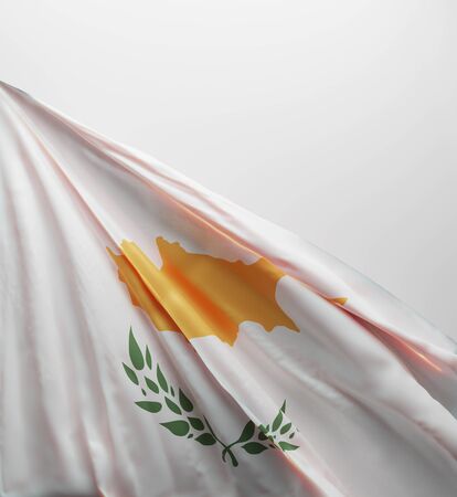 Cypriot Flag, Cyprus National Colors Background  <<3D Rendering>>の写真素材
